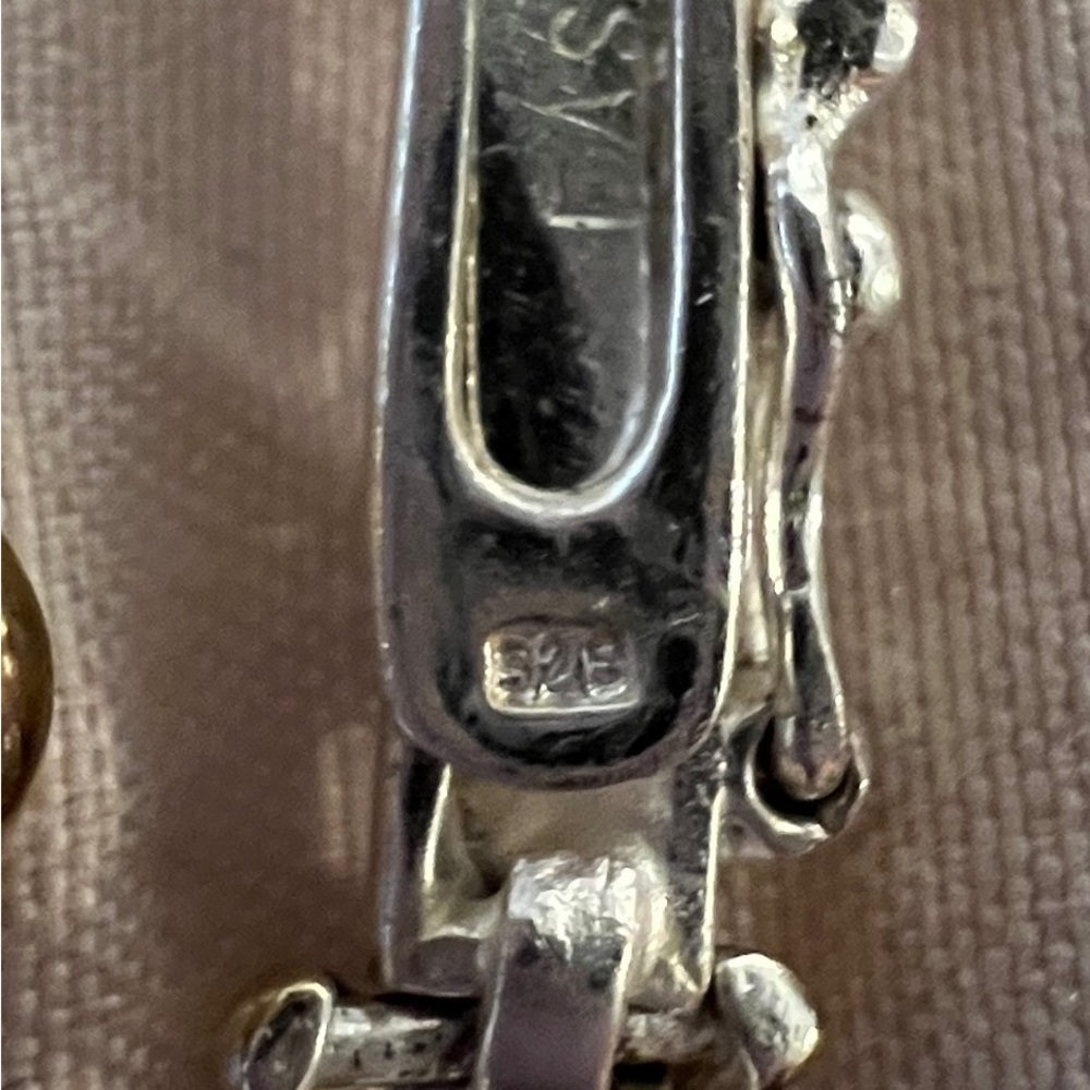 Silver Necklace with Gold X’s, FAS - Picture 5 of 5